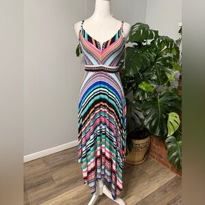#11)  Colorful striped cute dress with stretch back size S